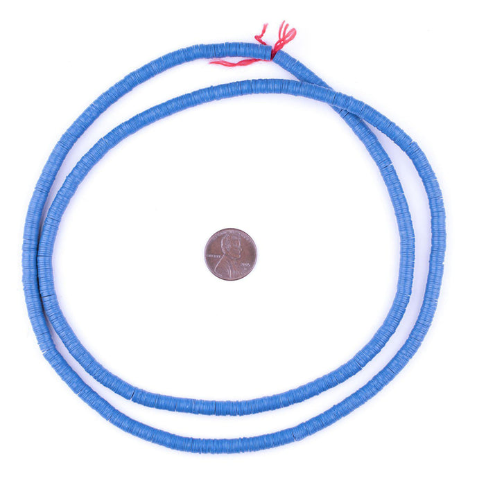 Blue Vinyl Phono Record Beads (5mm) - The Bead Chest