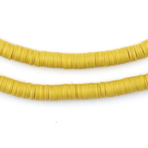 Yellow Vinyl Phono Record Beads (5mm) - The Bead Chest