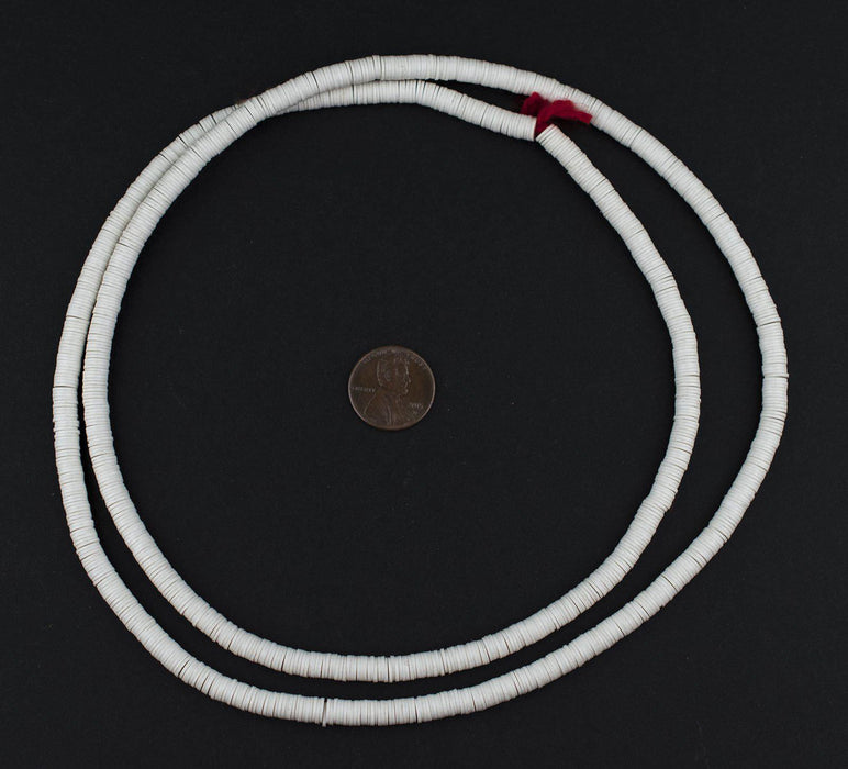 White Vinyl Phono Record Beads (5mm) - The Bead Chest