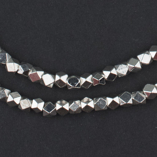 Shiny Silver Diamond Cut Beads (4mm) - The Bead Chest