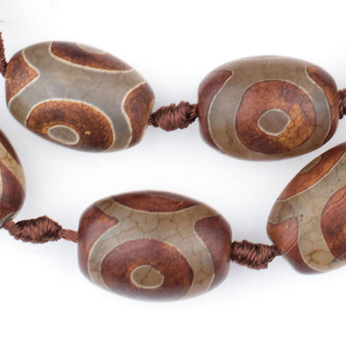 Premium Oval Tibetan Agate Beads (22x16mm) - The Bead Chest