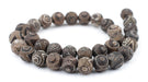 Dark Antiqued Round Tibetan Agate Beads (12mm) - The Bead Chest