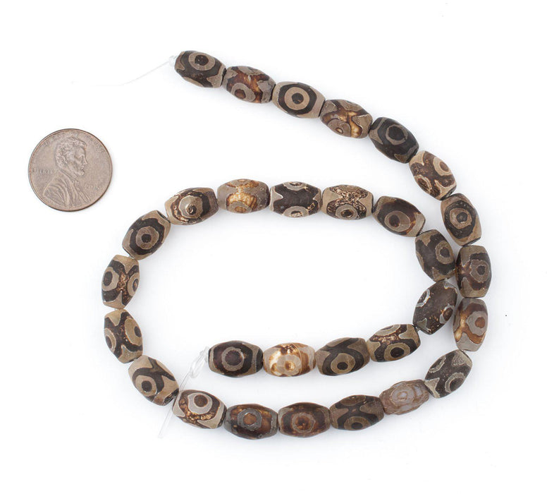 Mini-Oval Tibetan Agate Beads (12x8mm) - The Bead Chest