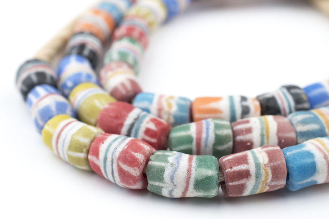 Multicolor Strawstack Sandcast Beads - The Bead Chest