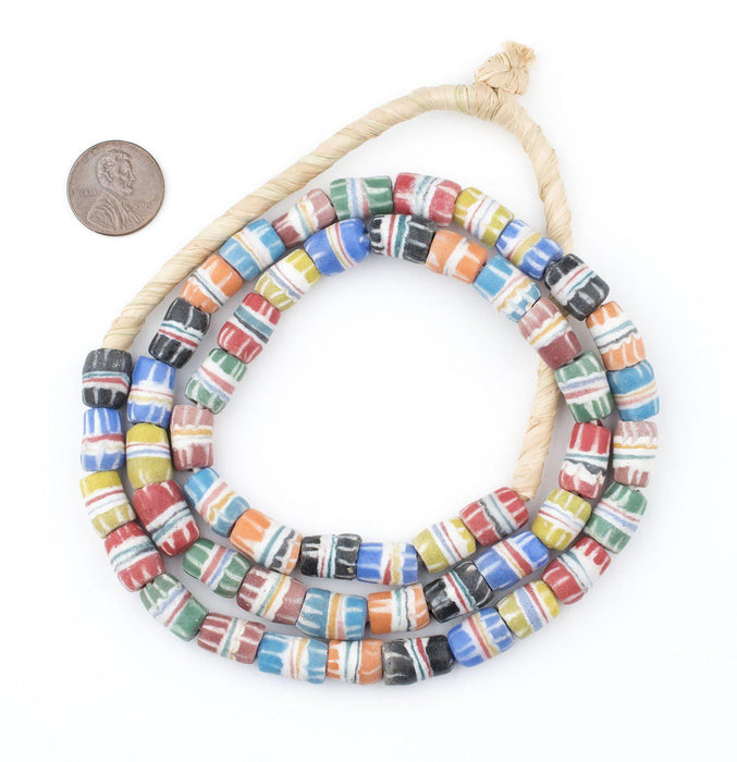 Multicolor Strawstack Sandcast Beads - The Bead Chest