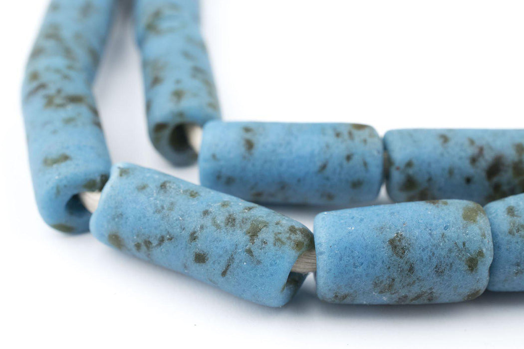 Turquoise-Style Ghana Glass Beads (25x10mm) - The Bead Chest