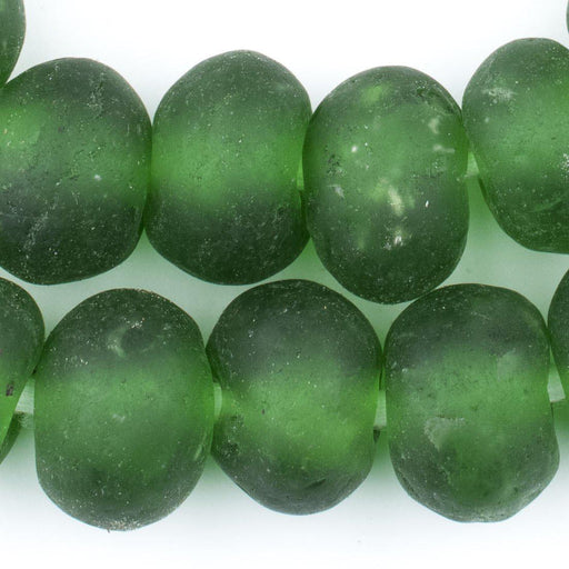 Jumbo Green Recycled Glass Beads (23mm) - The Bead Chest