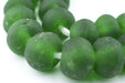 Jumbo Green Recycled Glass Beads (23mm) - The Bead Chest