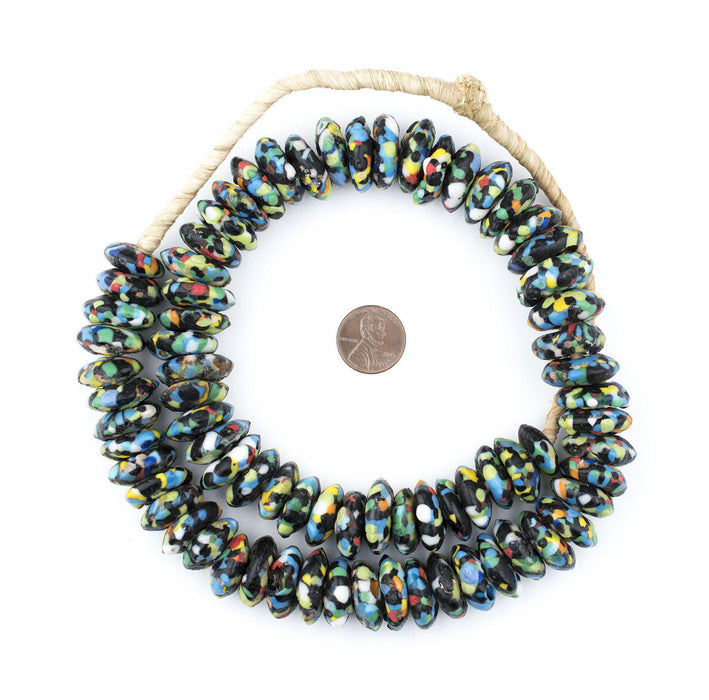 Jumbo Fused Rondelle Recycled Glass Beads (20mm) - The Bead Chest