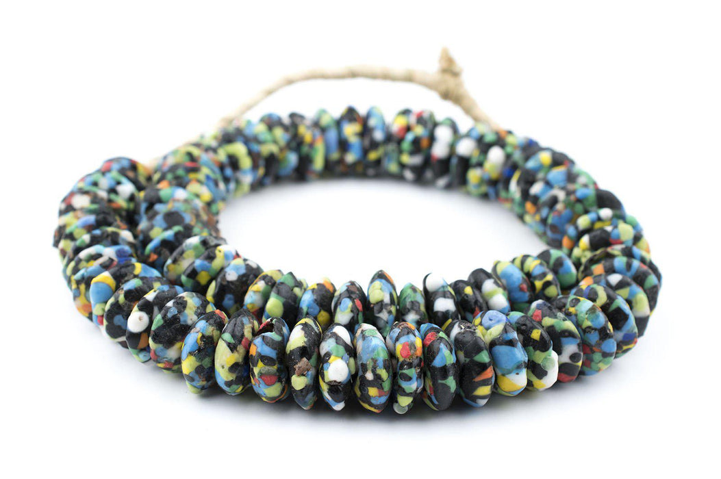 Jumbo Fused Rondelle Recycled Glass Beads (20mm) - The Bead Chest
