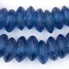 Jumbo Blue Rondelle Recycled Glass Beads