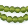 Lime Green Recycled Glass Beads (14mm)