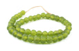 Lime Green Recycled Glass Beads (14mm) - The Bead Chest