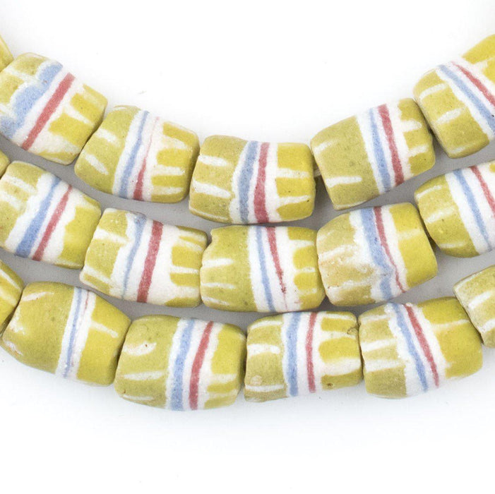 Light Green Strawstack Sandcast Beads - The Bead Chest