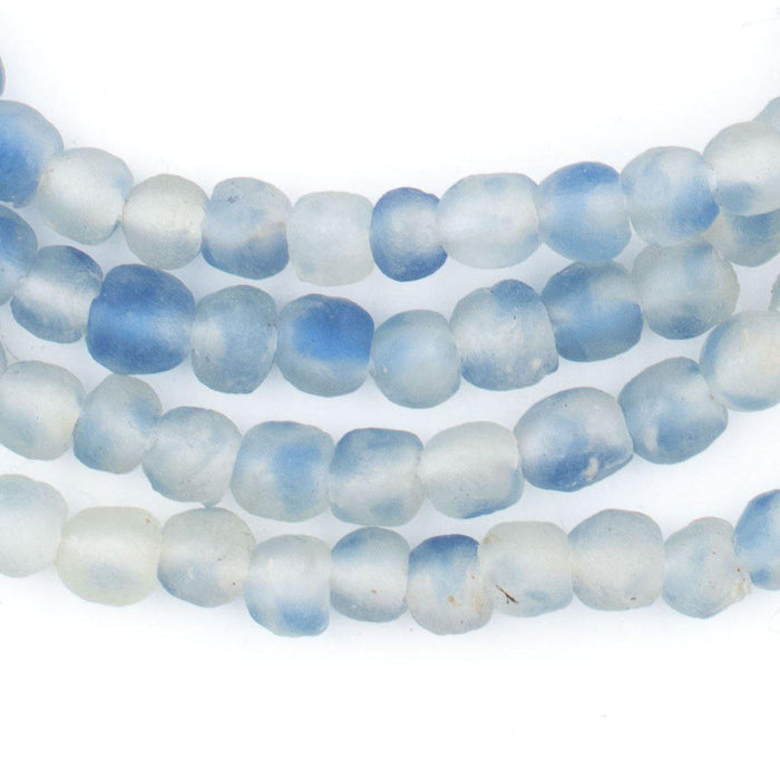 Blue Swirl Recycled Glass Beads (7mm) - The Bead Chest