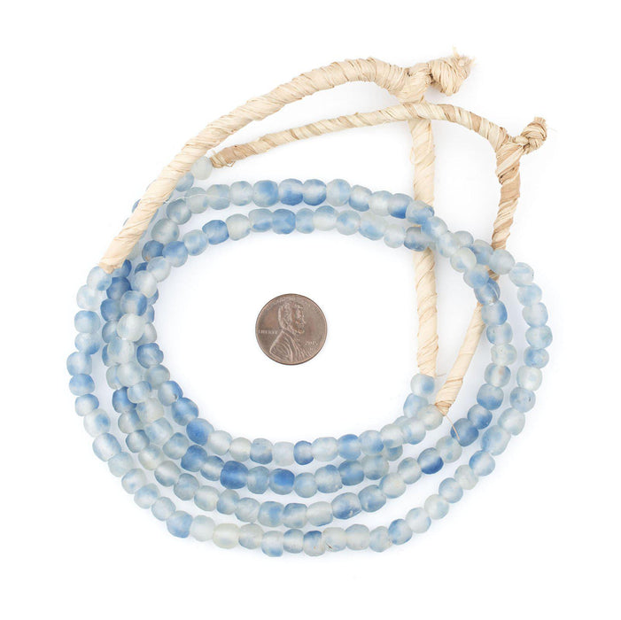 Blue Swirl Recycled Glass Beads (7mm) - The Bead Chest