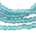 Bright Aqua Recycled Glass Beads (7mm) - The Bead Chest