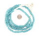 Bright Aqua Recycled Glass Beads (7mm) - The Bead Chest