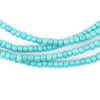 Green Aqua Ghana Glass Beads (4mm)