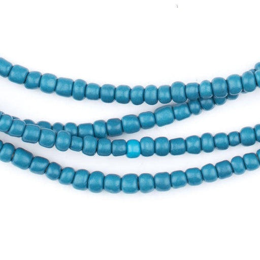 Teal Ghana Glass Beads (4mm) - The Bead Chest