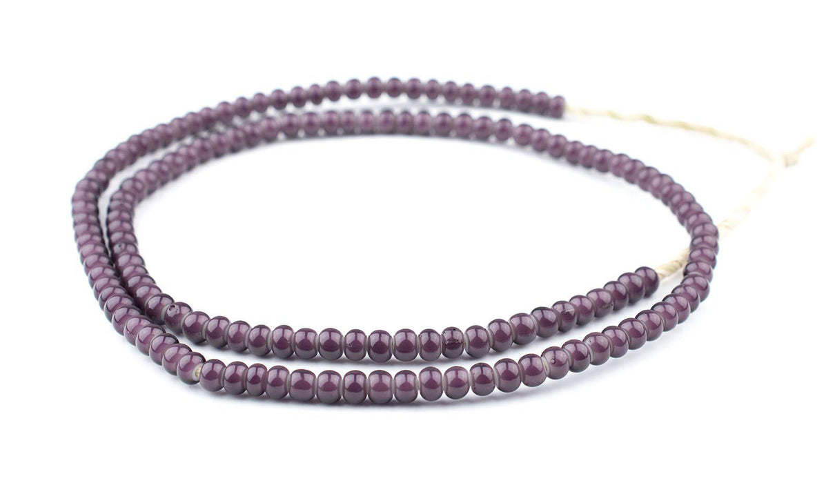 Purple White Heart Beads (6mm) - The Bead Chest