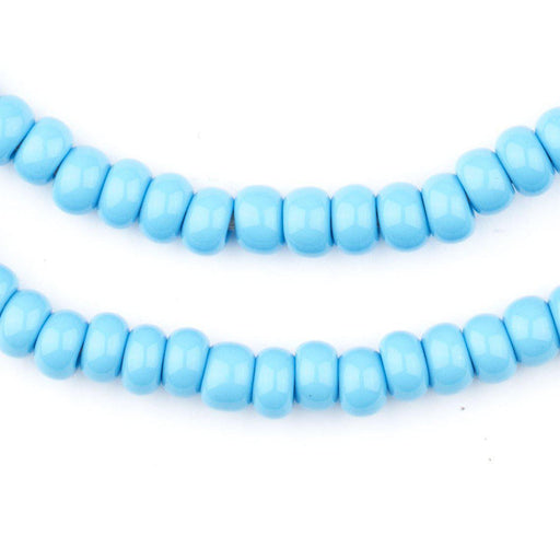 Sky Blue Ghana Glass Beads (7mm) - The Bead Chest