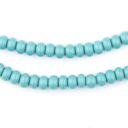 Turquoise Green Ghana Glass Beads (7mm) - The Bead Chest