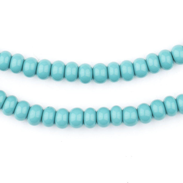 Turquoise Green Ghana Glass Beads (7mm) - The Bead Chest