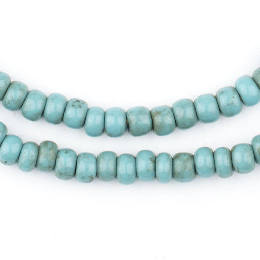 Vintage Turquoise Blue Glass Beads (6mm)