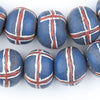 Jumbo Painted Krobo Glass Beads (Red French Cross)