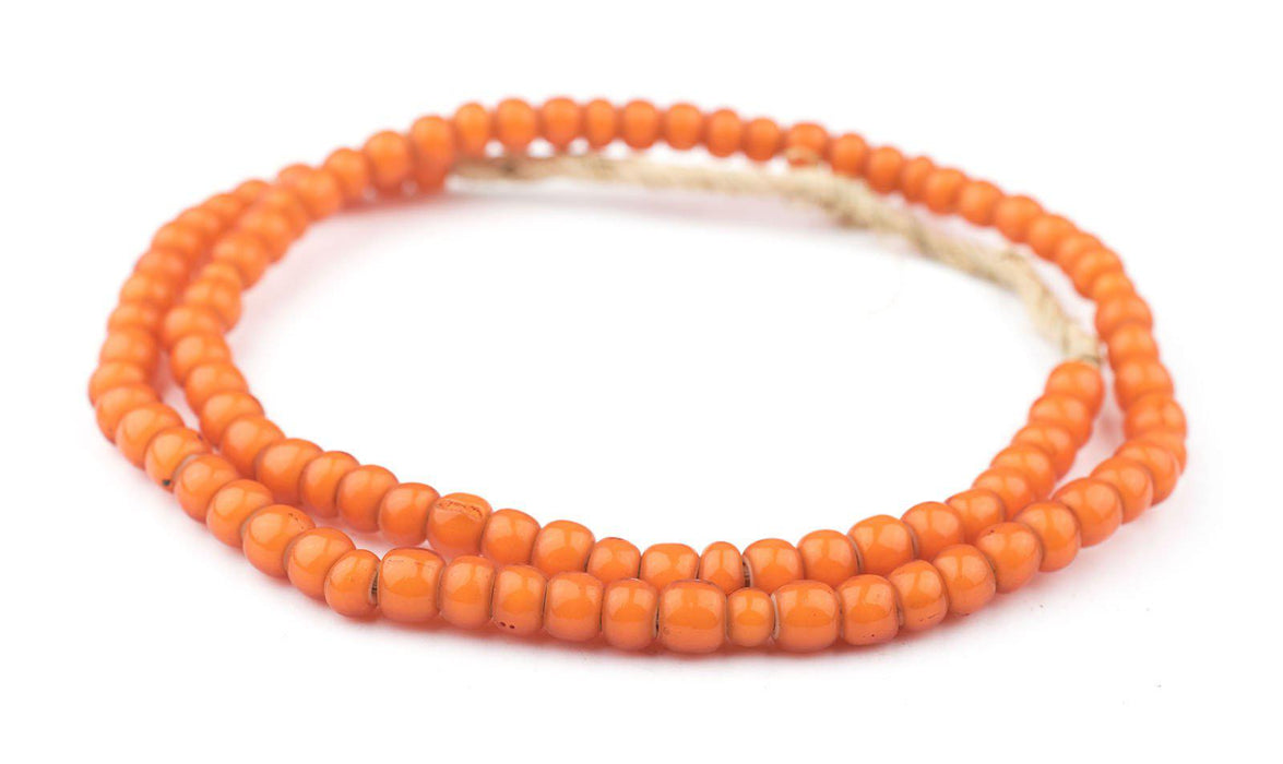 Orange White Heart Beads (8mm) - The Bead Chest