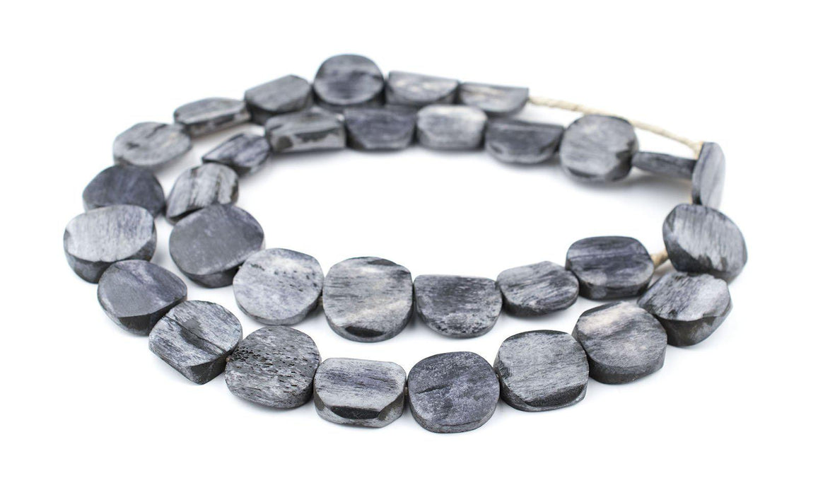 Dark Grey Bone Beads (Circular) - The Bead Chest
