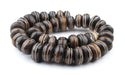 Striped Carved Brown Bone Beads (Large) - The Bead Chest
