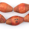 Amber Mauritanian Wood Capped Bone Beads