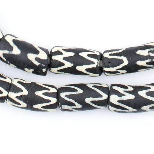 Black Chevron Krobo Beads - The Bead Chest