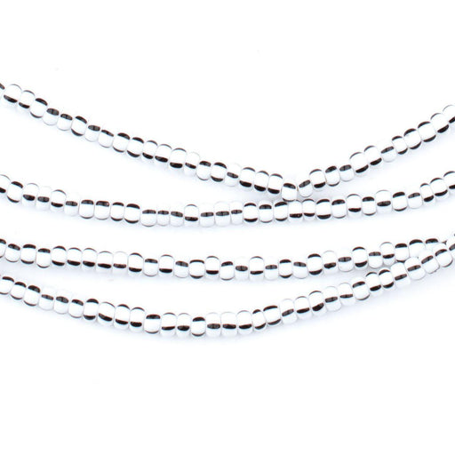 Black & White Ghana Striped Glass Beads (3mm) - The Bead Chest