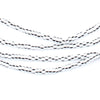 Black & White Ghana Striped Glass Beads (3mm)