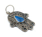 Blue Inlay Silver Moroccan Hamsa Pendant - The Bead Chest