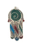 Premium Enamel Silver Moroccan Hamsa Pendant