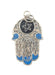 Blue Moroccan Star Silver Hamsa Pendant - The Bead Chest