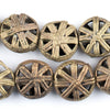 Pinwheel Circular Brass Filigree Beads (18mm)