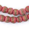 Red Kente Krobo Beads (14mm)