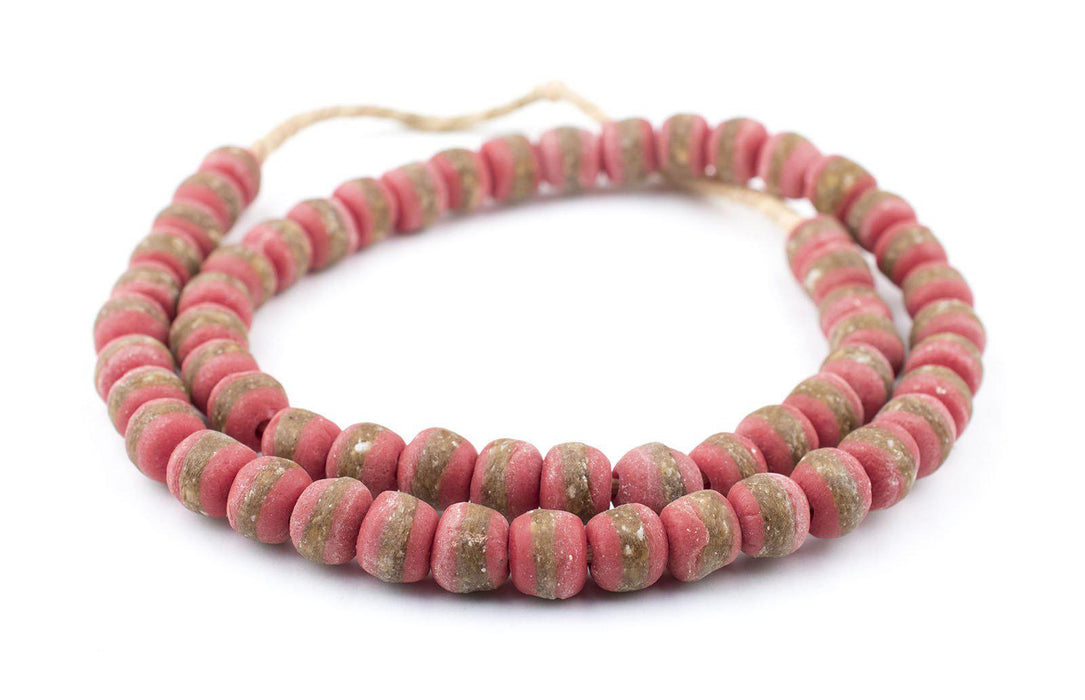 Red Kente Krobo Beads (14mm) - The Bead Chest