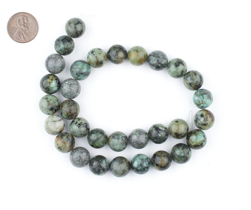 Round African Turquoise Beads (12mm) - The Bead Chest