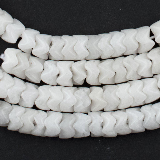 White Stone Interlocking Snake Beads (8mm) - The Bead Chest