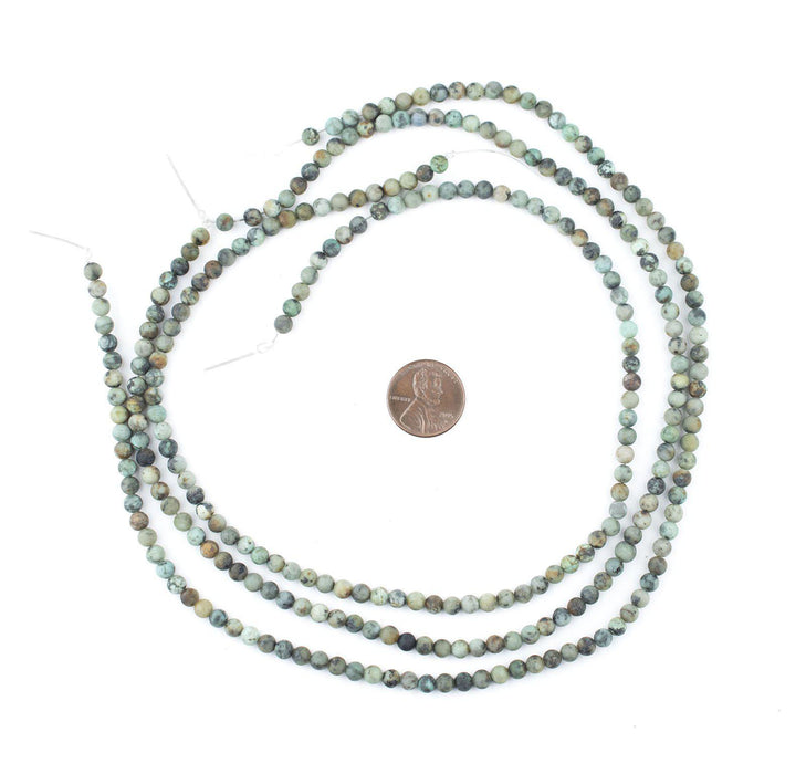 Round Matte African Turquoise Beads (4mm) - The Bead Chest