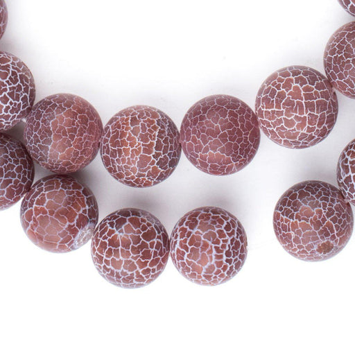 Round Red Crackled Agate Beads (12mm) - The Bead Chest