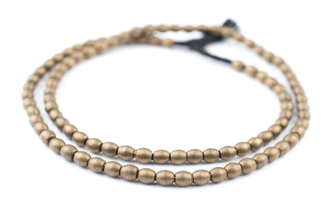 Smooth Oval Antiqued Brass Beads (4mm) - The Bead Chest