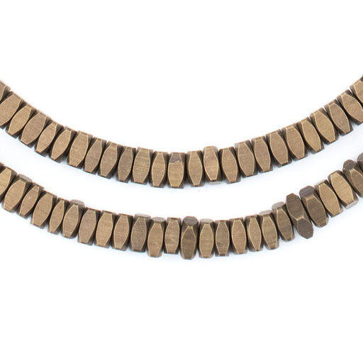 Faceted Antiqued Brass Square Beads (5mm) - The Bead Chest