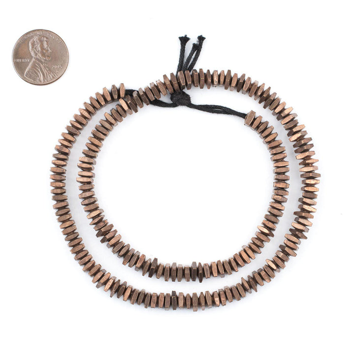 Geometric Antiqued Copper Beads (5mm) - The Bead Chest